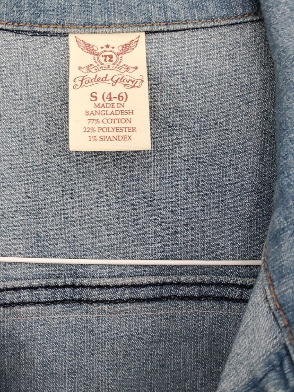 Faded Glory Light Blue Denim Jacket With Comics On Back - Picture 3 of 4